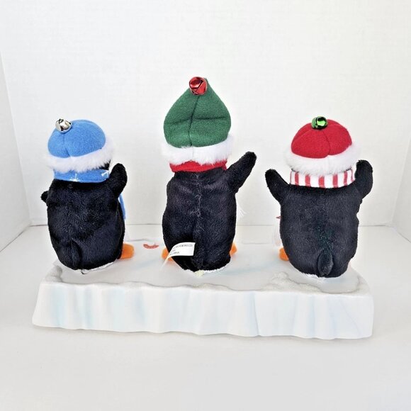 Trio of Plush Musical Singing *Dancing* Penguins On Block Of Ice Holiday Decor - Picture 8 of 12
